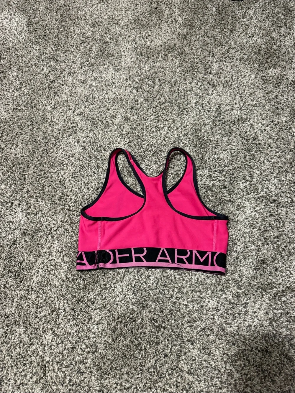 Under Armour Women's Bright Pink Racerback Swim Crop with Black Trim